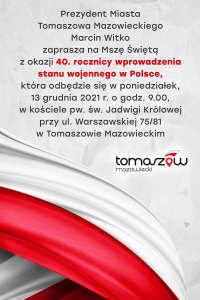 Upamiętnimy 40. rocznicę wprowadzenia stanu wojennego w Polsce